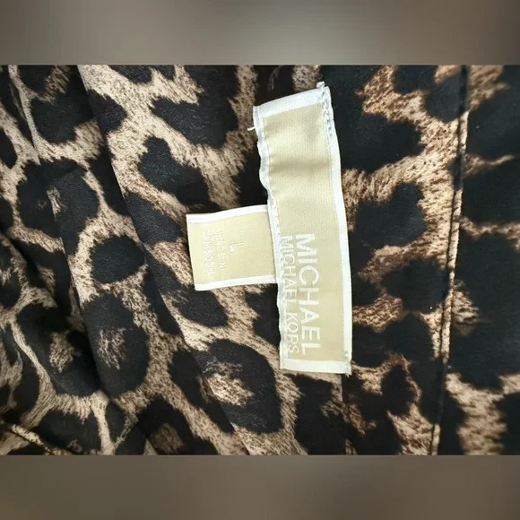 Michael Kors Animal Print Blouse in Brown and Black - Picture 5 of 6